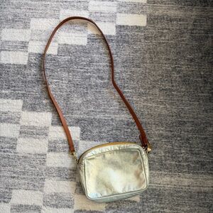 Clare V metallic silver midi sac